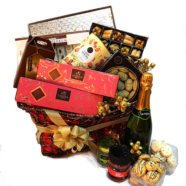 IMAN HAMPER GODIVA CHOCOLATE, COOKIES, HONEY, TURKISH