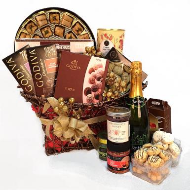 JAHANGIR HAMPER - GODIVA CHOCOLATE, BISCUITS, PISTACHIO BAKLAVAS