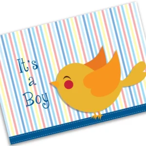 Birdy Boy Baby Personalised Card