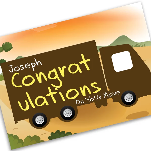 Congrats New Move Custom Card