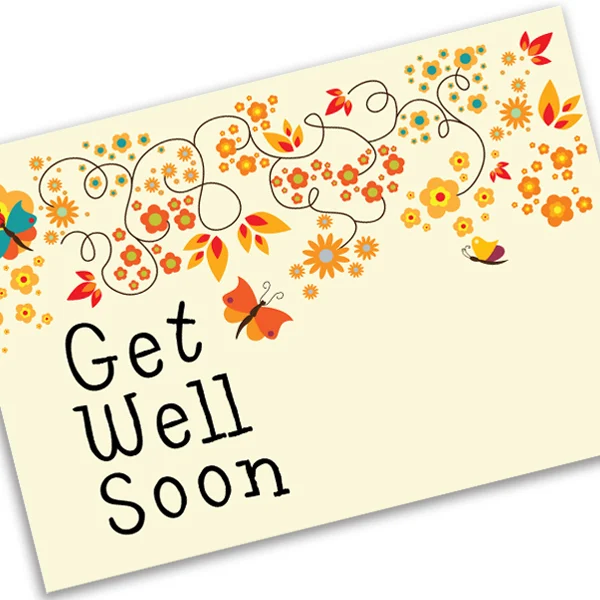 Get Well Flora Wishing Personalized Card