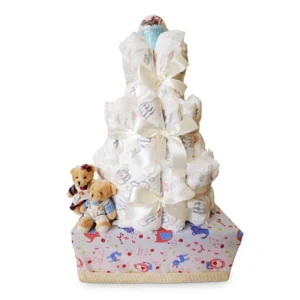 Twin Babies Cake - Newborn Twins Babies Cupcake Diapers Gift