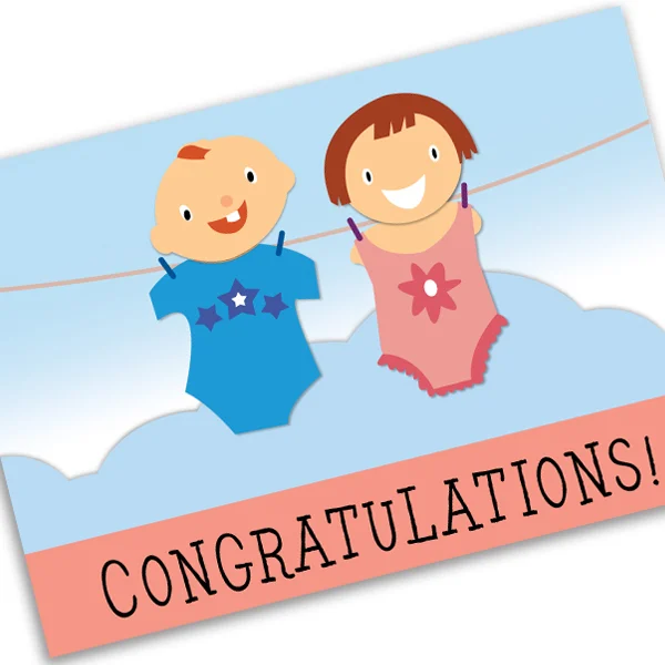 Baby Clothing Personalised Congrats Card