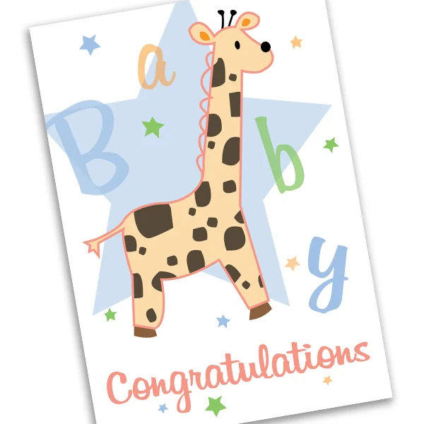 Baby Giraffe Bebe Custom Card - Baby Personalized