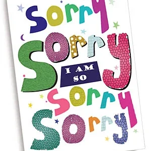 BIG I am So Sorry Apology Card