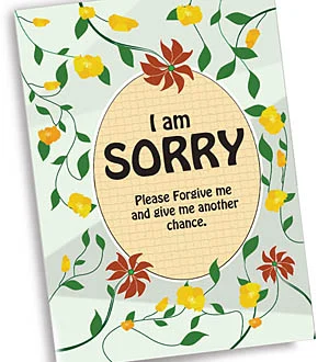 Designer Plate Frame Forgive Me Apology Card