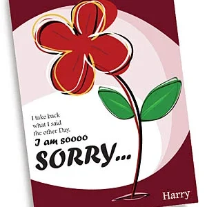Sorry Flower Abstract Apology Card