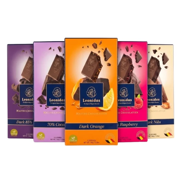 Send Leonidas Dark Chocolate Bar 100g with your flowers & gifts. Delivery within Malaysia.