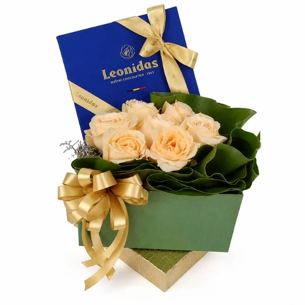 Leonidas Chocolates and Champagne Roses Gift Box Malaysia