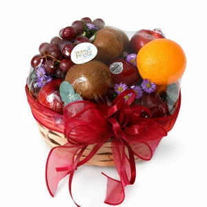 Healthy Fresh Fruit Basket with premium seasonal fruits in wicker basket by Giftlab Malaysia