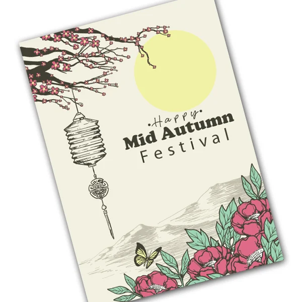 Celebrate Mooncake Festival with Nature Custom Mid Autumn Card by Giftlab Malaysia
