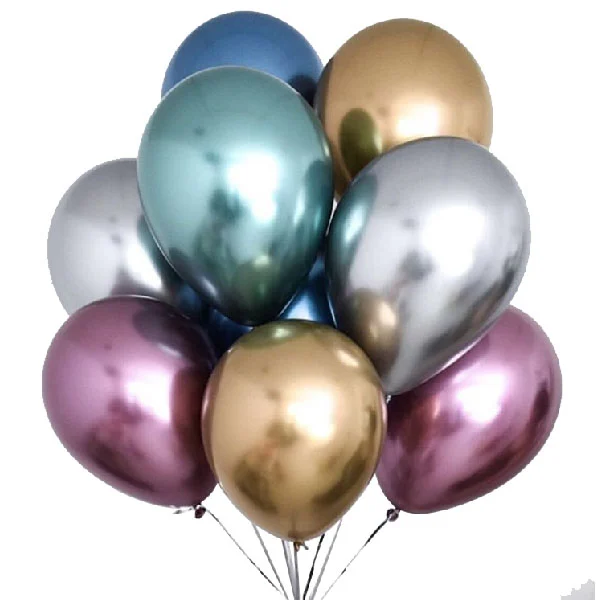 Metallic helium balloon bouquet with chrome latex balloons 8pc for delivery in Sunway, Petaling Jaya by Giftlab Malaysia.