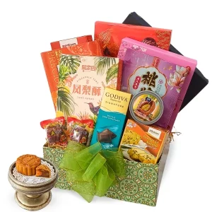 Mooncake Delight Mid-Autumn Gift Hamper -Yu Ai Mooncakes, Godiva, Abalone, Peach Gum, Cordyceps and Gourmet Festive Treats by Giftlab Malaysia