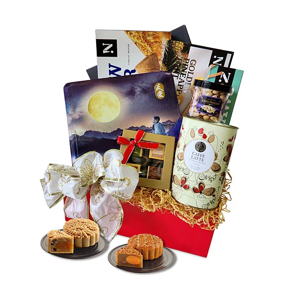 Mid Autumn Delight Royce Chocolate Mooncake Hamper with mooncakes, coffee and gourmet treats by Giftlab Malaysia
