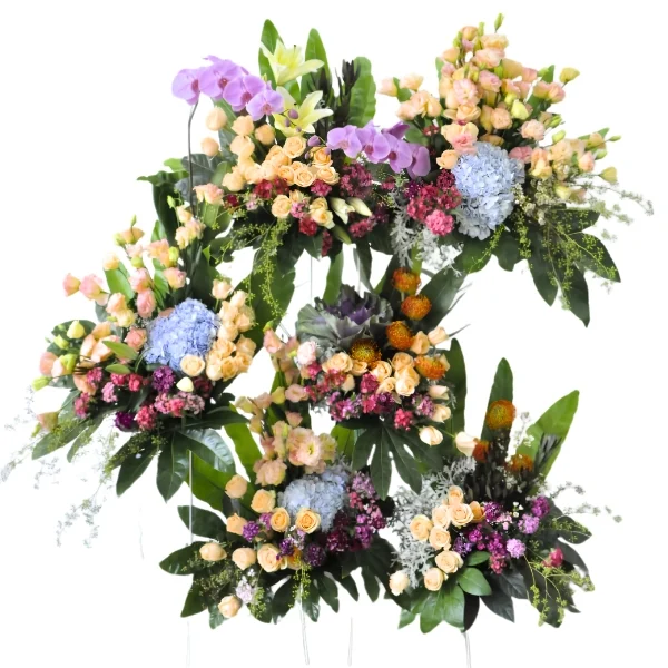 Floral Symphony luxury congratulatory flower stand with orchids, hydrangeas and roses Malaysia