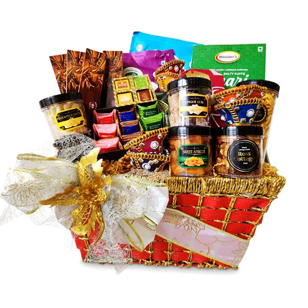Karishme premium Deepavali halal vegetarian hamper with ROYCE and Leonidas chocolates, Indian snacks, dried fruits and Diyas