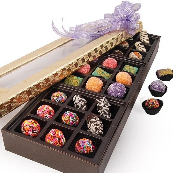 Deepavali traditional Indian sweets gift with coconut candies and assorted treats
