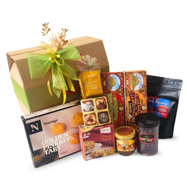 Budi Halal Hari Raya hamper with La Mère Poulard cookies, pineapple tart, honey and festive treats