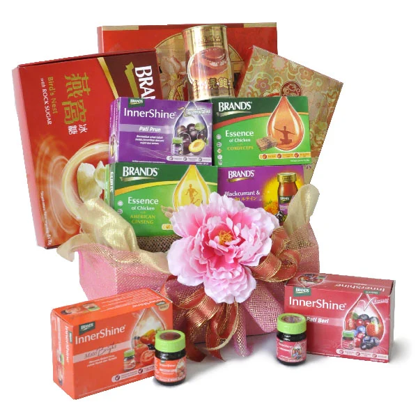 Wellness Treasures premium health hamper with birdnest, BRAND'S Essence of Chicken, InnerShine essences, Japanese scallops, braised abalone and fish maw